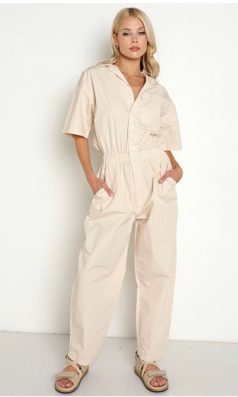 Levis Scrunchie Utility Jumpsuit Playsuit Tapioca S